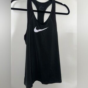 NIKE WOMENS DRI-FIT ACTIVE TANK TOP IN BLACK/WHITE SIZE M